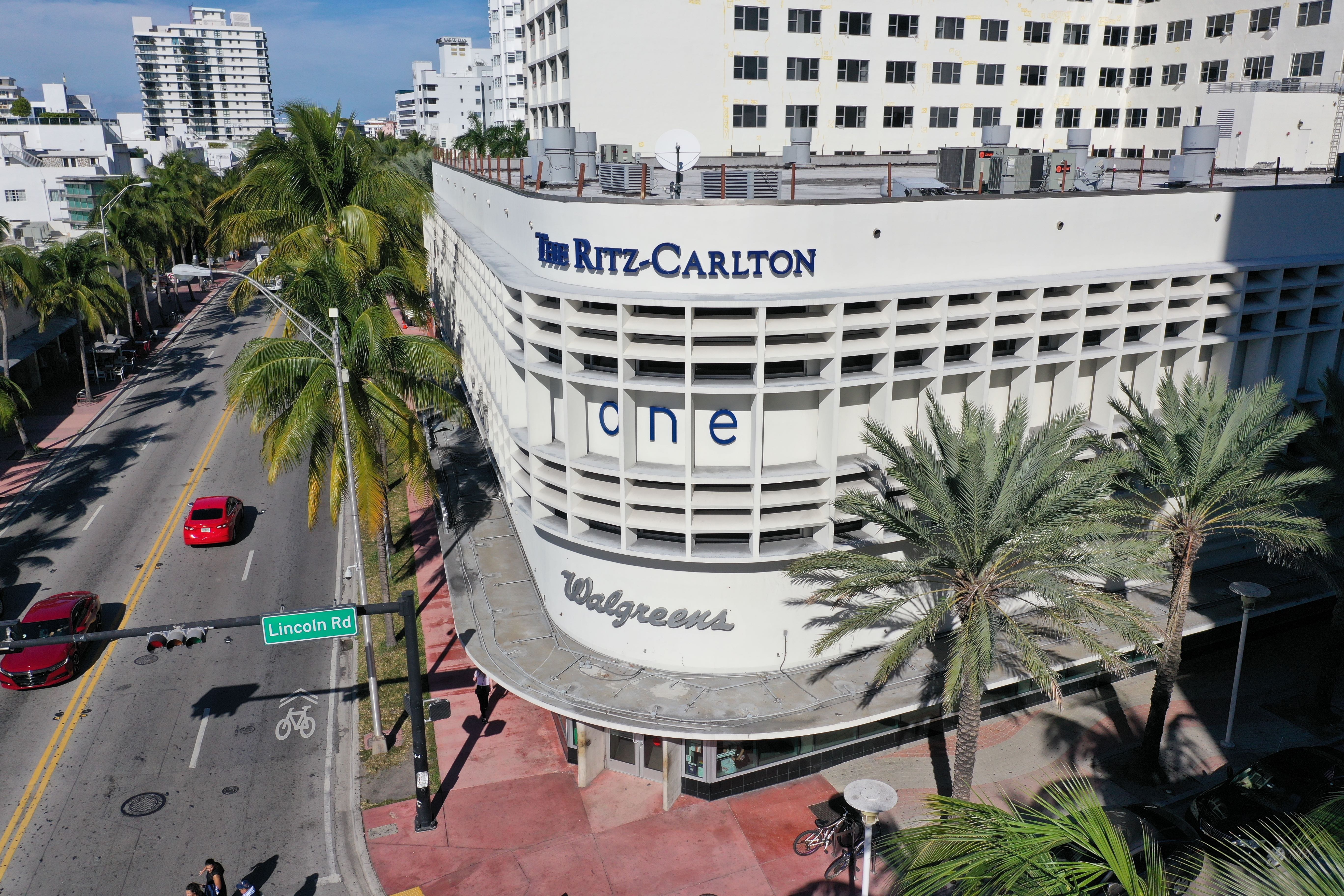 The Walgreens store is underneath the Ritz Carlton at Collins Avenue and Lincoln Road