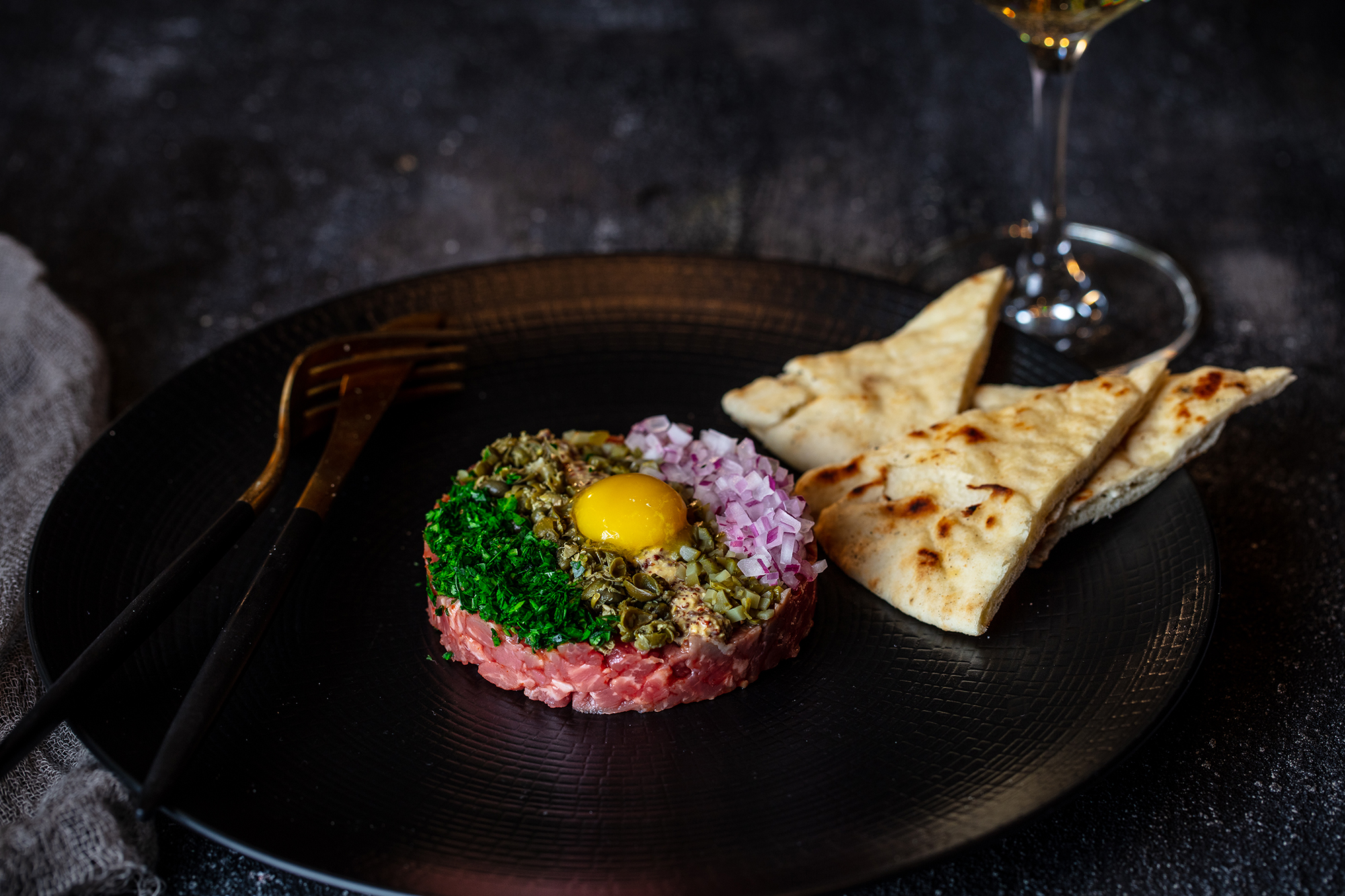 Hand-cut Prime Steak Tartare from Bourbon Steak